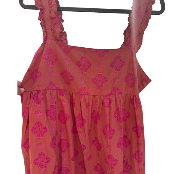 Free People Katya Printed One Piece  - 100% Cotton Wide Leg Jumpsuit - Size M - Picture 9 of 10